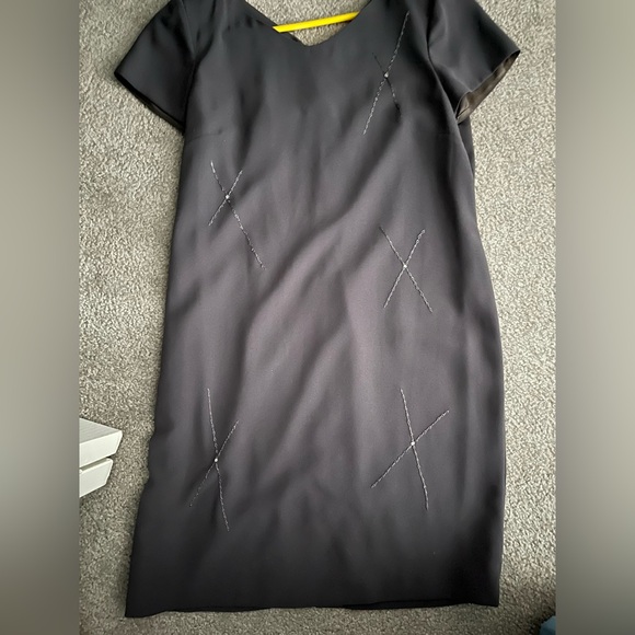 Black Sheath Mini Dress with Crew Neck for Work - Picture 2 of 3